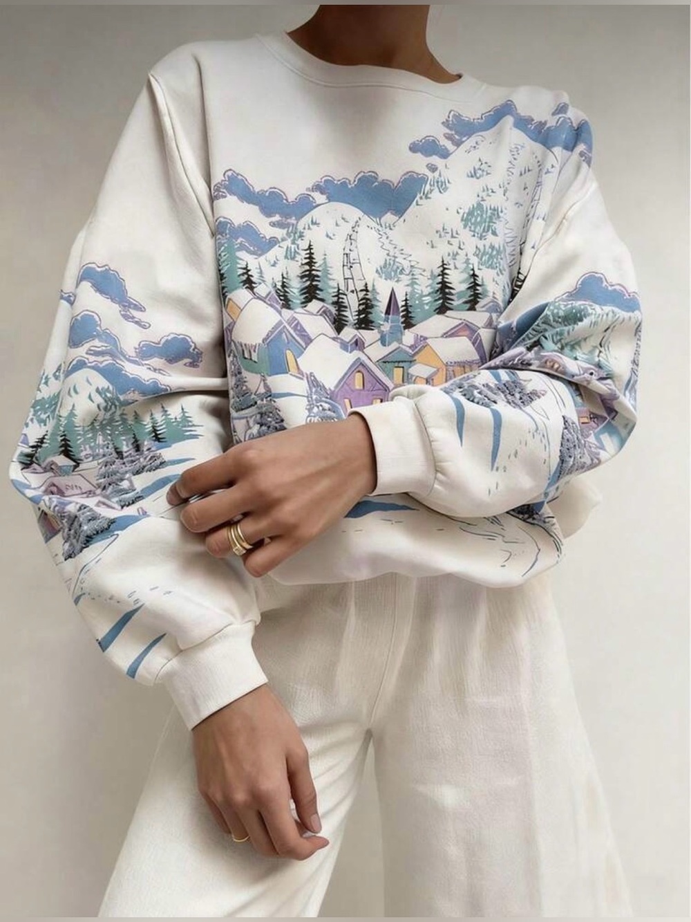 NWT Emery Rose snowscape sweater